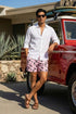 Pantaloneta de Baño Hombre Estampada - Ballenas rosada
