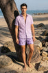 Pantaloneta de Baño Hombre Estampada - Tiburones Lila