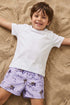 Pantaloneta de Baño Niño - Tiburones Lila