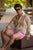 Pantaloneta de Baño Hombre Estampada - Flotadores Rosada