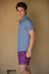 Pantaloneta de Baño Hombre Estampada - Caballos de Mar Morada